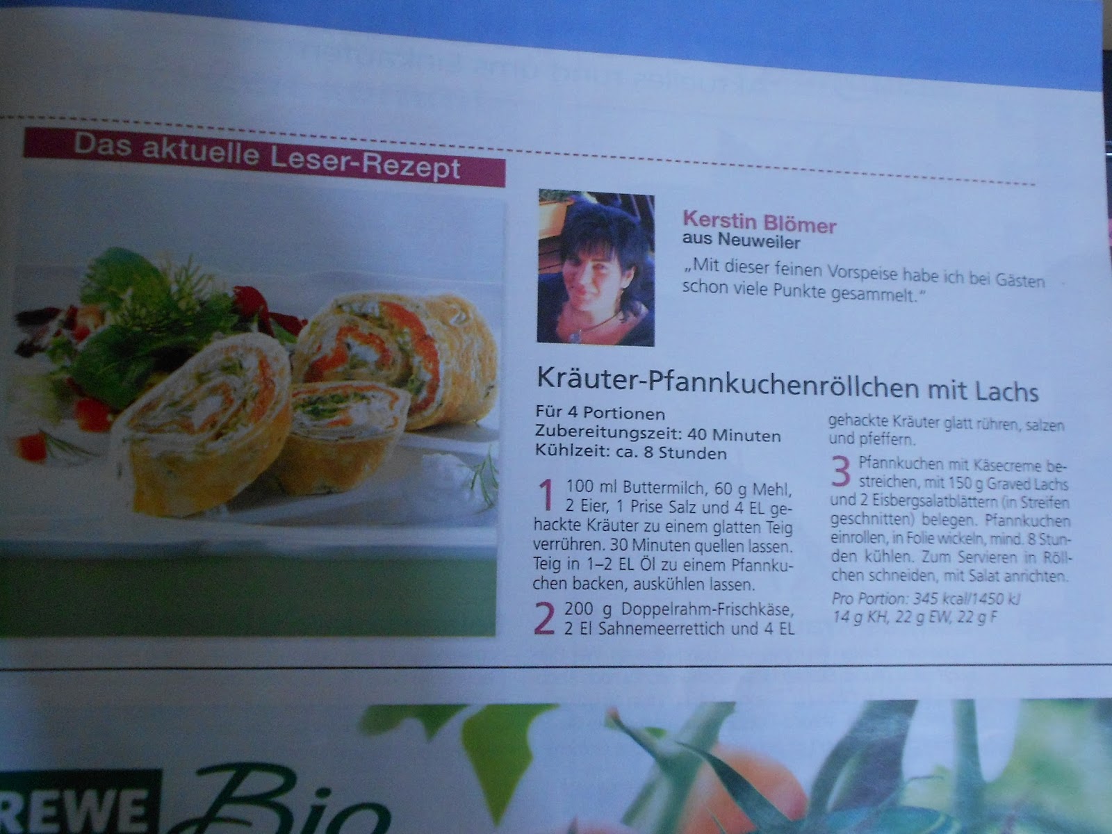 Kräuterpfannkuchenröllchen mit Lachs — Verboten gut