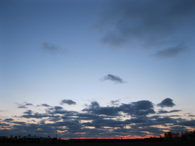 sky facing west at sunset