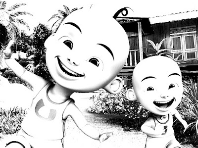 Gambar mewarna Upin & Ipin