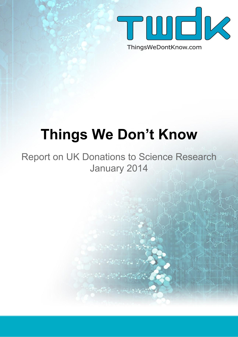 Things We Don't Know Report on UK Donations to Science Research