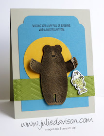 Stampin' Up! Bear Hugs Fisherman Bear Card for Father's Day, retirement, masculine birthday #stampinup 2016 Occasions Catalog www.juliedavison.com