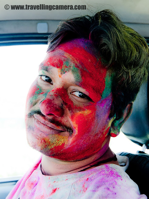 Holi Celebrations 2011 at Chandigarh !!!  : Posted by VJ SHARMA on www.travellingcamera.co : Many times when I don't have any good choice of sending holidays I move towards Chandigarh because of lot many reasons... A good city, lot of friends and lot many good reasons... The same thing happened this year during Holi vacations.. Few days back I was in Dharmshala and Palampur.. After having great fun at Holi Melas in himachal, I decided to celebrate the big day at Chandigarh... Here are some of the photographs of Holi day (20th March 2011).. Check out !!!I had planned these vacations with Nikhil on Facebook and had lot many plans which remained PLANs only :) ...  He was first one to come inside my room and spray color on me... I was sleeping at that time.. He came with a big gang and there was full plan to spend the whole day outside...Next Person who came and started complaining about the fact that I didn't inform him about my presence in the city ! Puneet Verma, MD, Cybrain Solutions  !!!Holi is famous as Basant Utsav in rural India... It is one of the major festivals in India and is celebrated with extreme enthusiasm and joy, which can be explained in words... Planning for the day started with some of the main pubs in Chadigarh and few specially organized rain dance parties around !!! Nikhil is already in dreams ... alas ! everything remained as dreams only... and all the plans changed...Ashish with his friends who met at Sukhna Lake... so he smiled and ordered their official photographer to click some photographs :)Some cool gang of boys who were carrying some agricultural equipments and utilizing them for celebrating wet Holi at Sukhna Lake in Chadigarh... Many of the folks in Chandigarh were riding Trackter with lot many folks loaded over it...Holi is the special when few people not like take bath with water and use dry colors... Here is one of the gang-member who had Color bath on that day...Nikhil, who was most irritated with worst snacks with single moult... On Holi, every eating placewas full and there were loong waiting queues outside.. Waiters were asking for flat 50 Rs tip before placing order and it was a big thing if you got more than three plates of snacks (although everything was tasteless.. ) ... I don't know why people think that Piyakkars don't have sense of taste when they are 4 peg down... Happy person, who is not eating anything... But how can he deny to take single peg on the special day of Holi...Nikhil telling 10 advantages of liquor consumption during day time.. Ashish is listening carefully... Initially plan was to arrange bhang and we had some experts to prepare the special drink for special day of Holi... but no one had right sources to get it ...Folks having camel ride after colobath of holi...By looking at electrifying crowd in the city, I realized that lot of folks from Punjab and other places come to Chandigarh for celebrating colors on the special day of Holi... How does it matter if they danced on a road-side or in a decent club... If clubs were full, why not utilize car speakers to have some thumkas on 