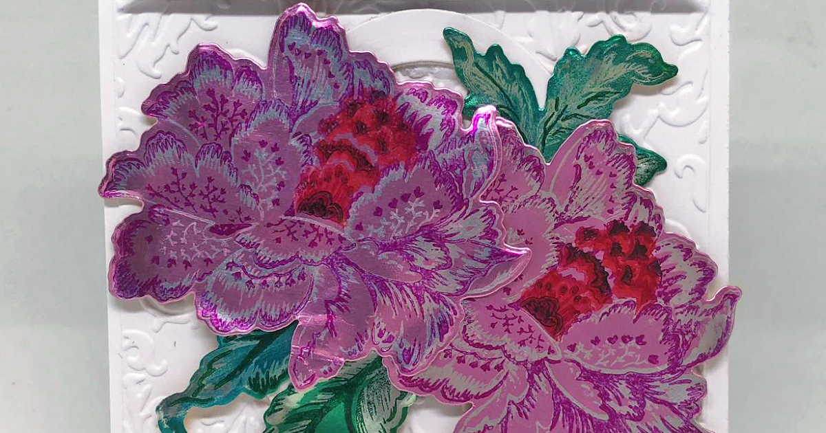 Nadine Carlier Stamped Foil Flower Card