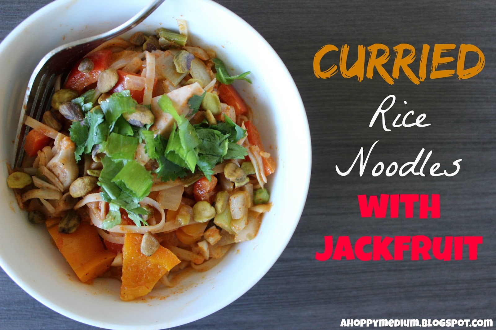 A Hoppy Medium Curried Rice Noodles with Jackfruit