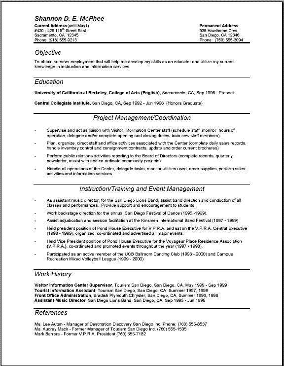 Sample resume for occupational therapy