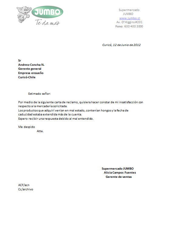 Redacción y aplicación xD Carta de reclamación Redacción y aplicación xD Carta de reclamación