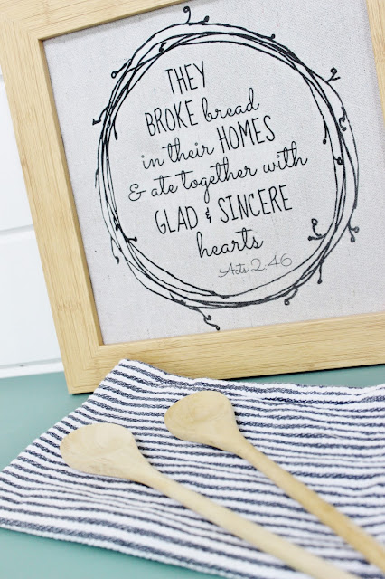 Broke Bread cloth wall art 