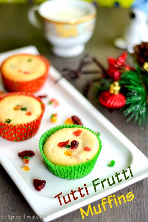 Spicy Treats: Eggless Tutti Frutti Muffins Recipe | Easy Christmas ...