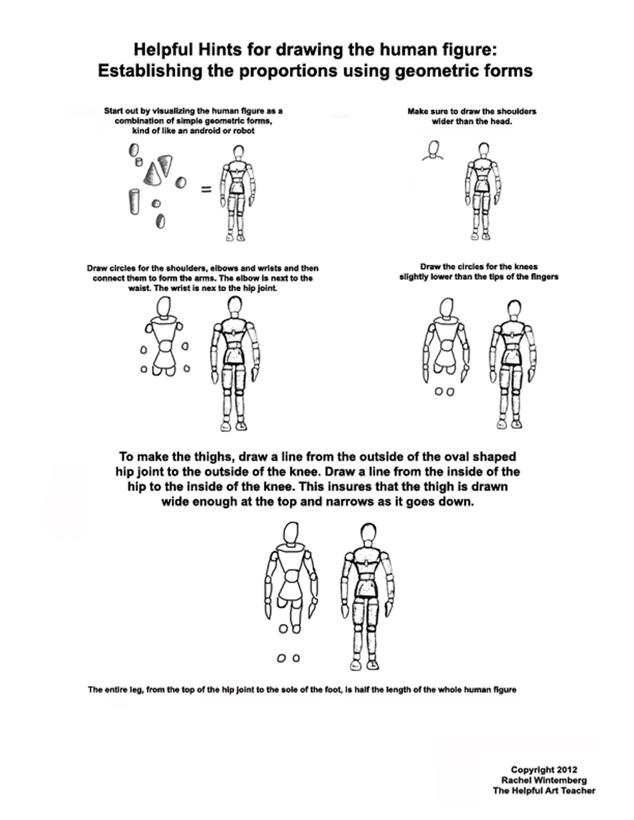 The Helpful Art Teacher: HUMAN PROPORTION: SIMPLIFYING THE FIGURE Pertaining To 7th Grade Proportions Worksheet