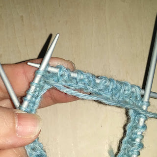イギリスゴム編みの輪編み, how to knit brioche stitch around, 元宝针的圆织法