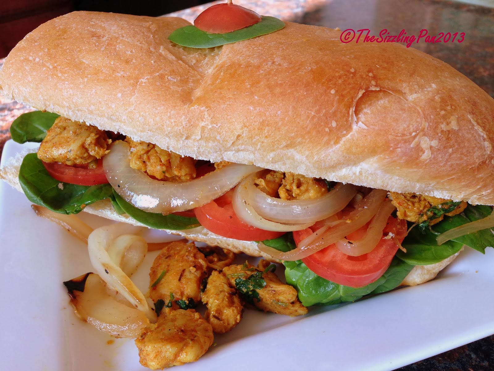 The Sizzling Pan Spicy 'Chicken Tikka' Sandwiches