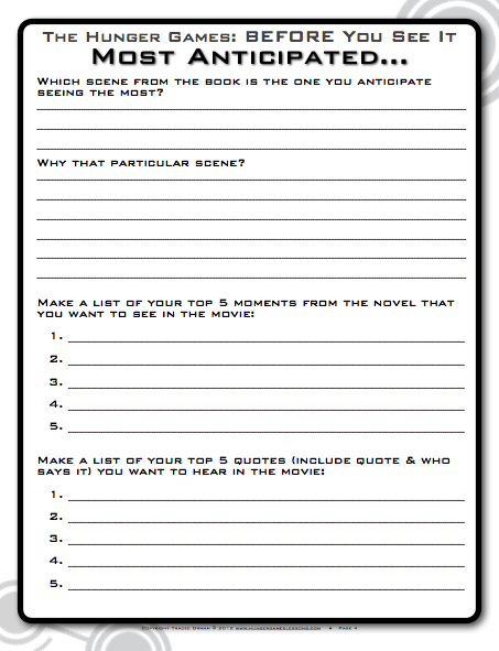 Hunger Games Lessons: Free Printables for 'The Hunger Games' Movie