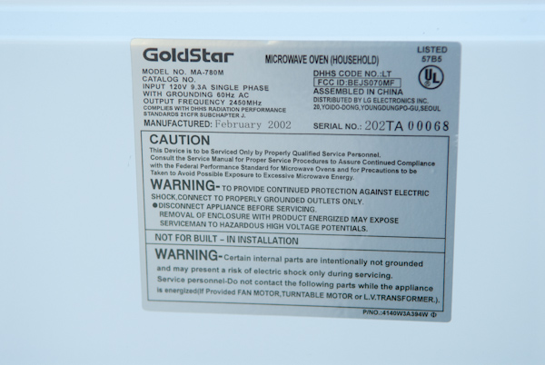 heygreenie: GOLDSTAR microwave