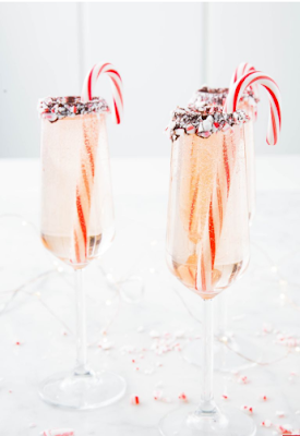 Peppermint Bark Mimosas #drink