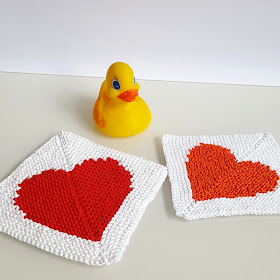 I ♥ Intarsia Washcloth - free knitting pattern