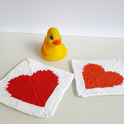 I ♥ Intarsia Washcloth - free knitting pattern