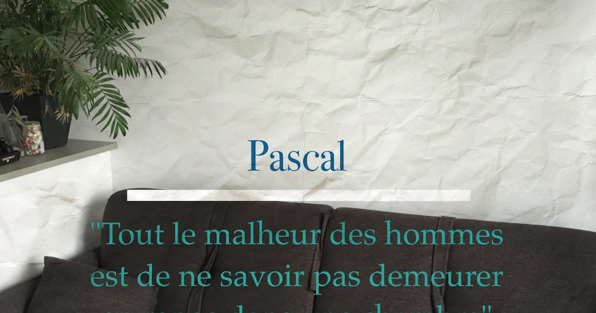 Philocite Tout Le Malheur Des Hommes Est De Ne Savoir Pas Demeurer En Repos Dans Une Chambre