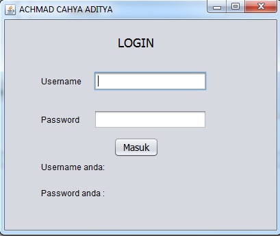 Contoh Program Login Java Database