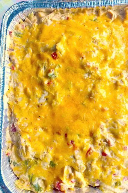 King Ranch Chicken, tortillas, chicken, peppers, creamy sauce layered together in this Classic Southern casserole.  You might say, King Ranch Chicken is the perfect casserole!