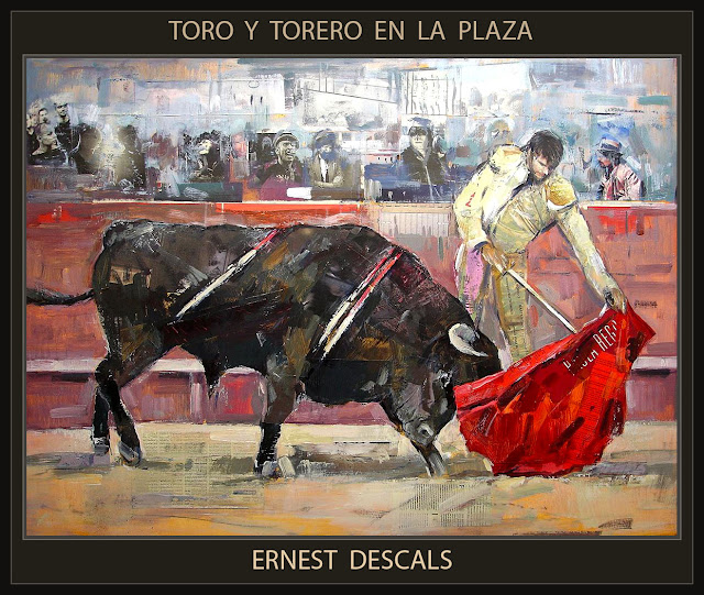 TOROS-TOREROS-PINTURA-CUADROS-TOREO-PLAZA-ARTISTA-PINTOR-ERNEST DESCALS