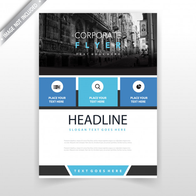 Blue annual report leaflet design Free Vector