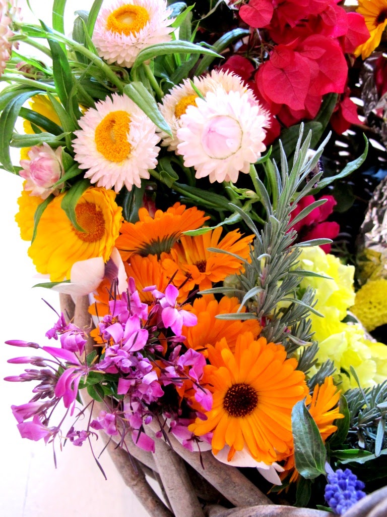 absolutely beautiful things A Basket of Fresh Garden Flowers