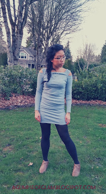 OOTD Inspo Dresslink gray dress with shoulder-cutouts Andrea Tiffany aglimpseofglam OOTD Inspo Dresslink gray dress with shoulder-cutouts Andrea Tiffany aglimpseofglam