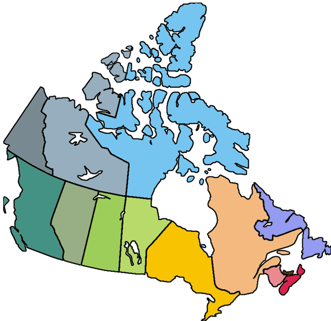 blank map of canada to label