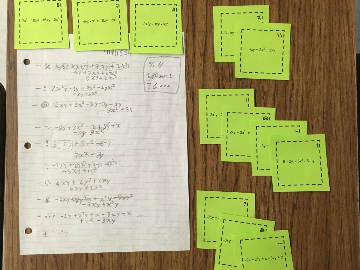 Jae Gets Real: Combining Like Terms Sorting Cards