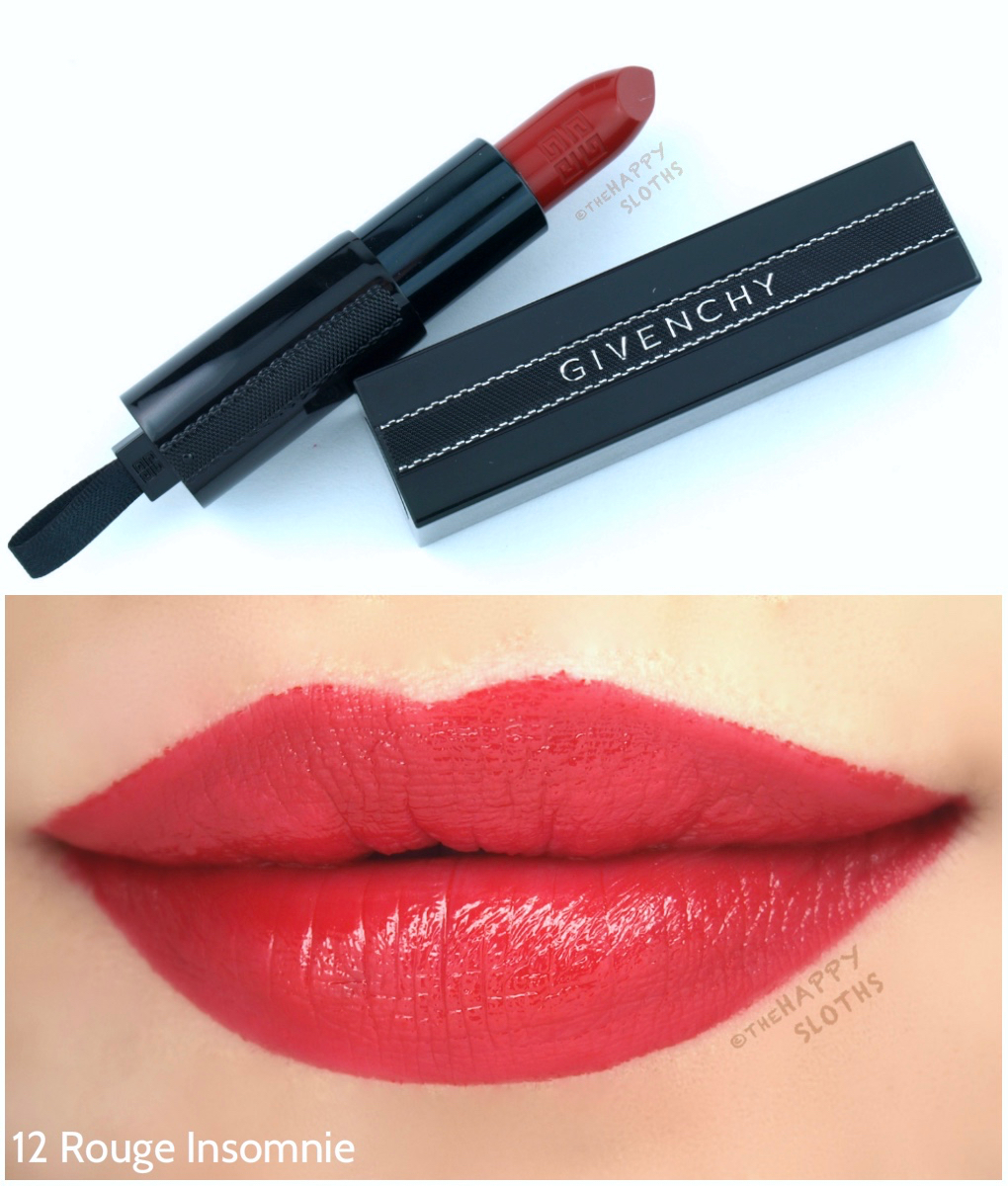 Givenchy Rouge Interdit Satin Lipsticks 12 Rouge Insomnie Review and Swatches