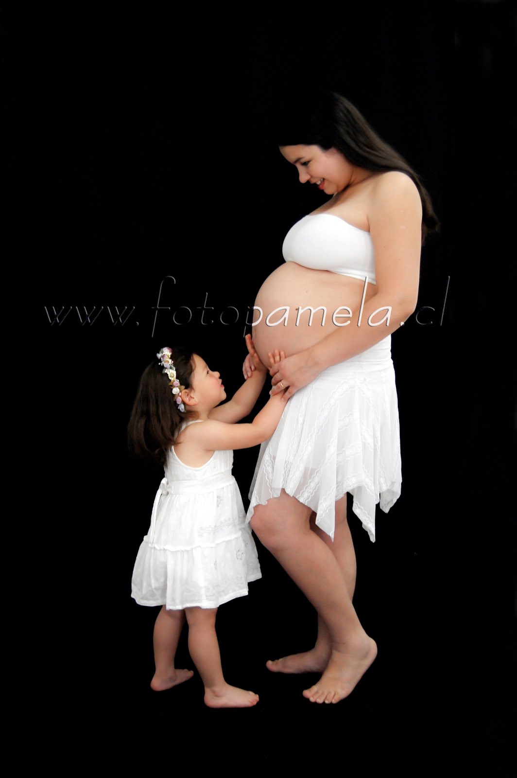 embarazada foto estudio hija