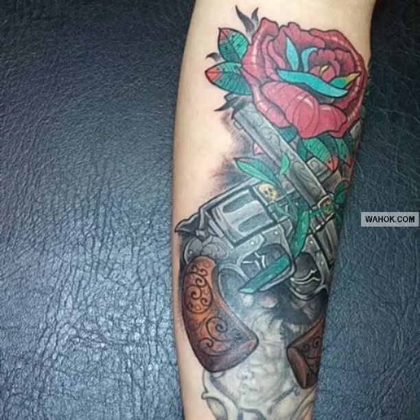 Gambar Tattoo 3D Tembak Terbaru Di Dada, Punggung, Paha, Leher, Betis, Paling Keren