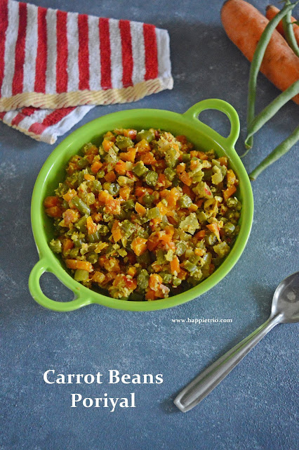Carrot Beans Poriyal | Carrot Beans Stir Fry