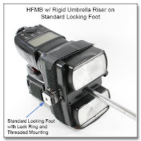 Horizontal Flash Mounting Bracket (HFMB) with Rigid Umbrella Riser on Standard Locking Foot