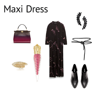 Stylizacja z sukienką maxi w kwiatowy wzór z Zara stylizacja maxi sukienka kwiaty trendy jesień 2016 z czym nosić długą sukienkę blog modowy