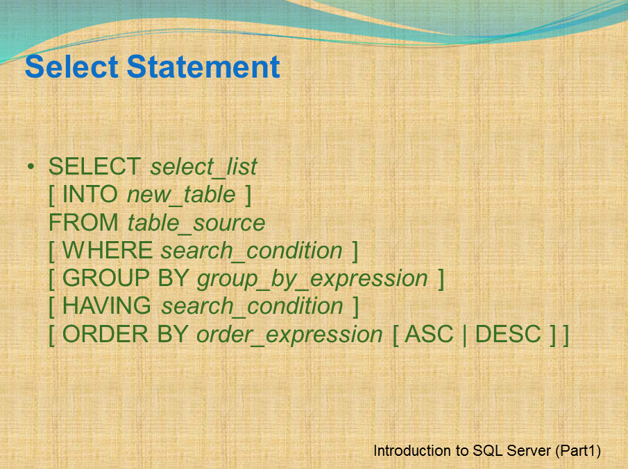 Sql Server knowledge sharing blog: Presentation -- Introduction to ...