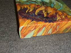 acrylic sunflower ink painting paintings lines painted flower side