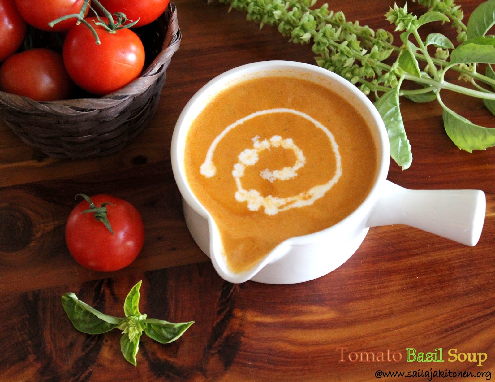 Sailaja Kitchen...A site for all food lovers! Tomato Basil Soup