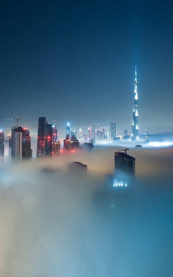Foggy Dubai Skyline  Android Best Wallpaper