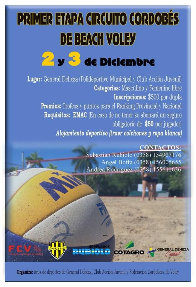 Voleibol1° etapa circuito cordobés de beach voley Confederación de