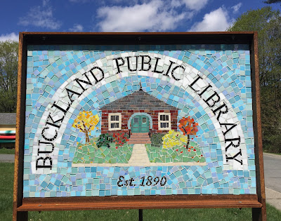 Buckland Public Library Mosaic Sign Close Up Buckland Public Library Mosaic Sign Close Up