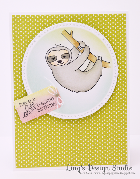 Sloth Birthday Card by Vera Yates | In Slow Motion Stamp set by Newton's Nook Designs
