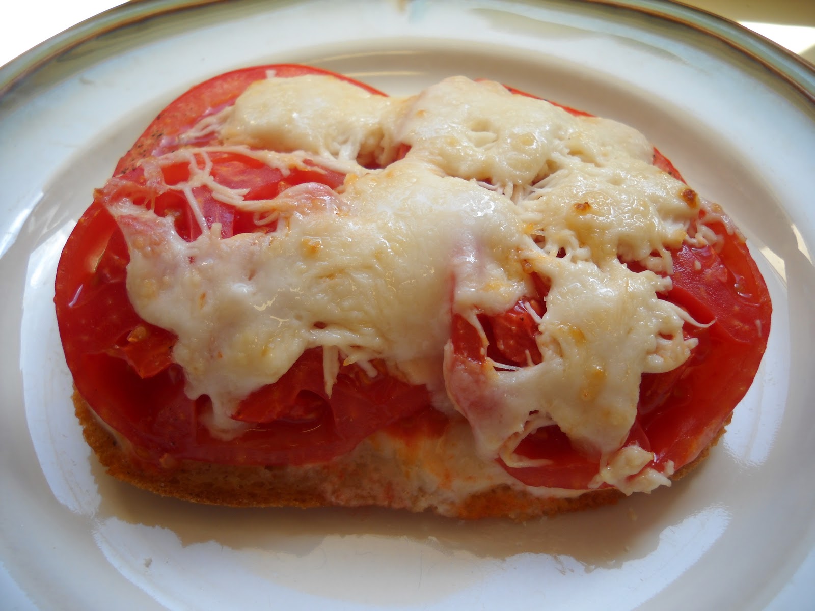 Blessed Vegan Life OpenFaced Broiled Tomato and Cheese Sandwich