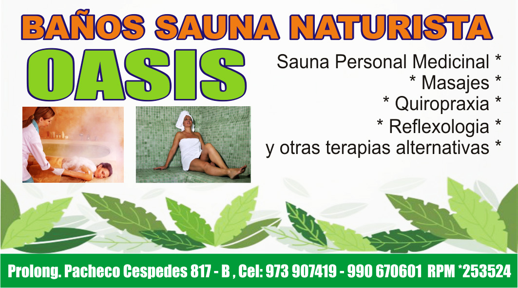 servicios que ofrece Tacna Perú BAÑOS SAUNA OASIS