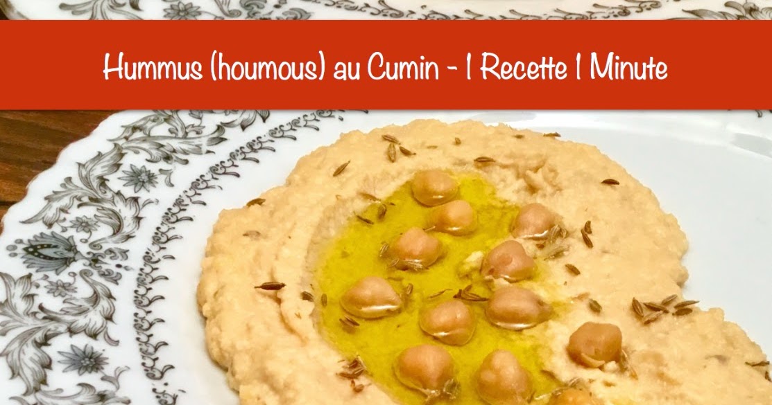 1 recette 1 minute Hummus (houmous) au Cumin et à l'Ail Rôti à la poêle