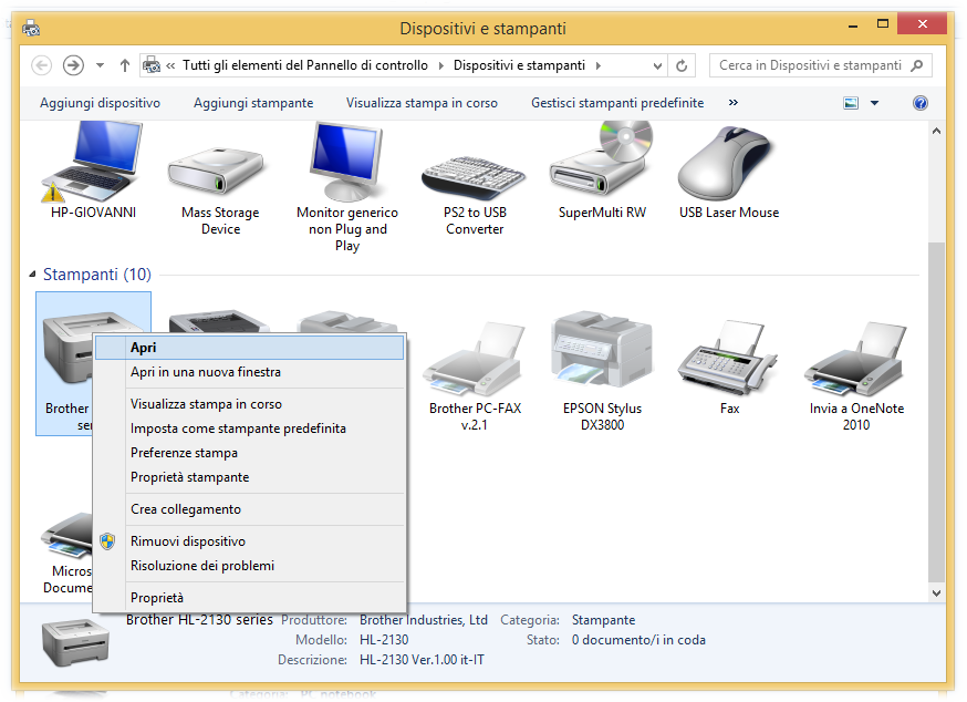 Windows 8 Installare ed usare una stampante sul Print Server 3