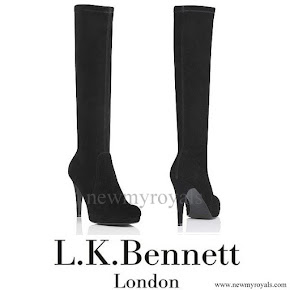 Countess-Sophie of Wessex LK-BENNETT Belle Suede Platform Knee High Boot