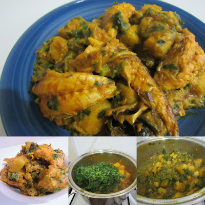 Nigerian Yam Porridge Yam porridge with green vegetables