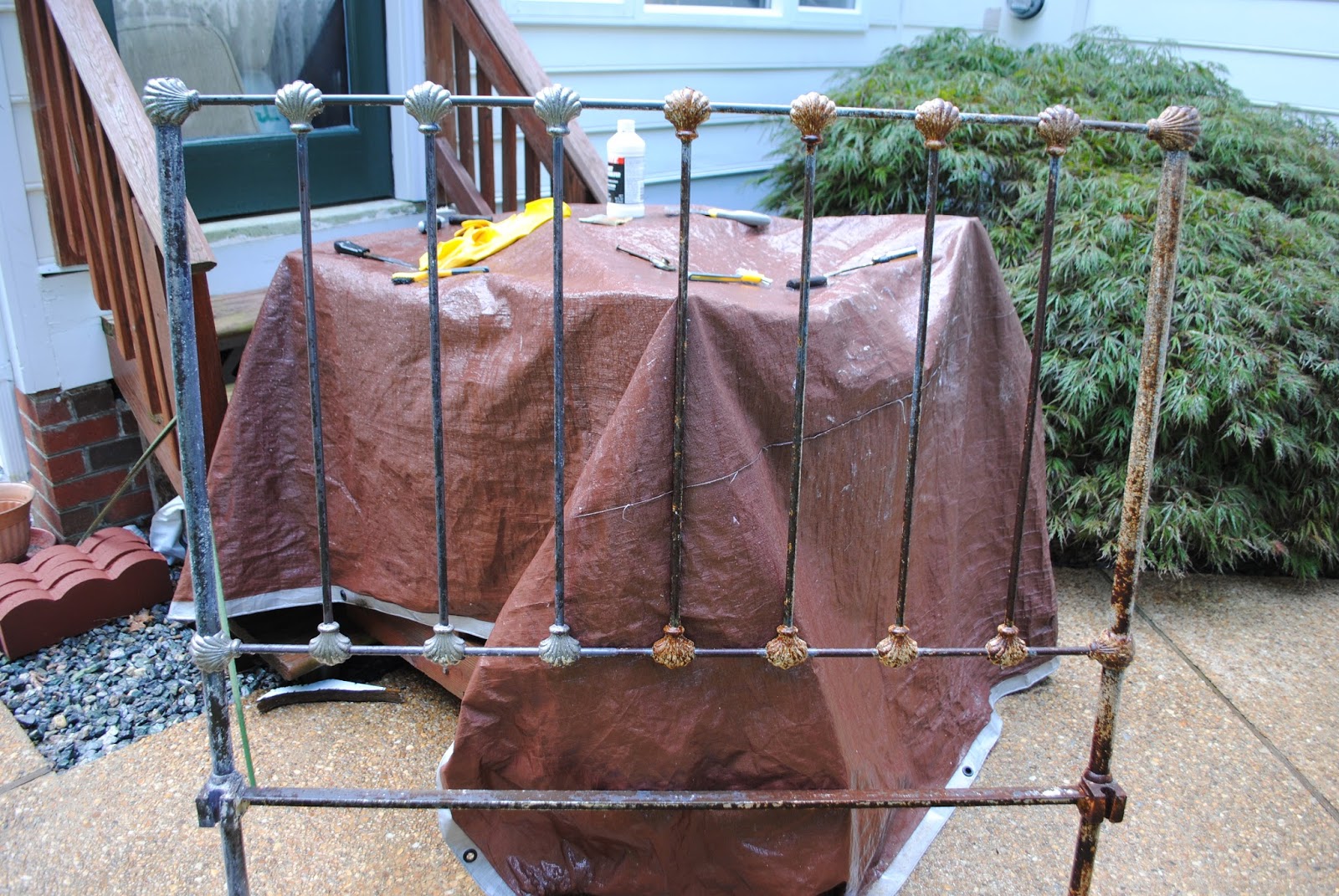 SHE Designs Operation DIY Iron Bed Restoration In Progress