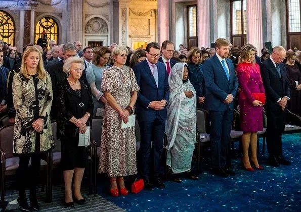 Queen Maxima wore Claes Iversen dress. Princess Beatrix, Princess Laurentien and Princess Mabel, Kamala Ibrahim Ishaq